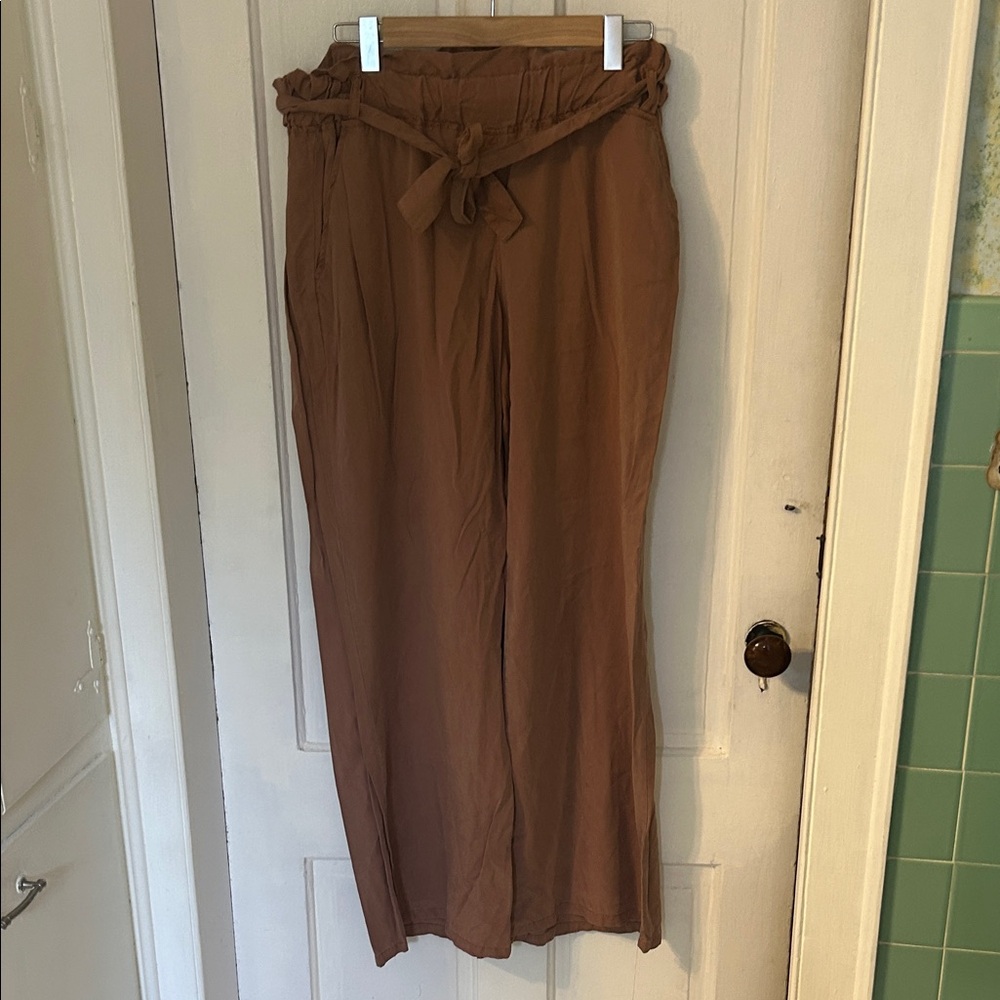 Women's Brown Blush High-Waist Pants